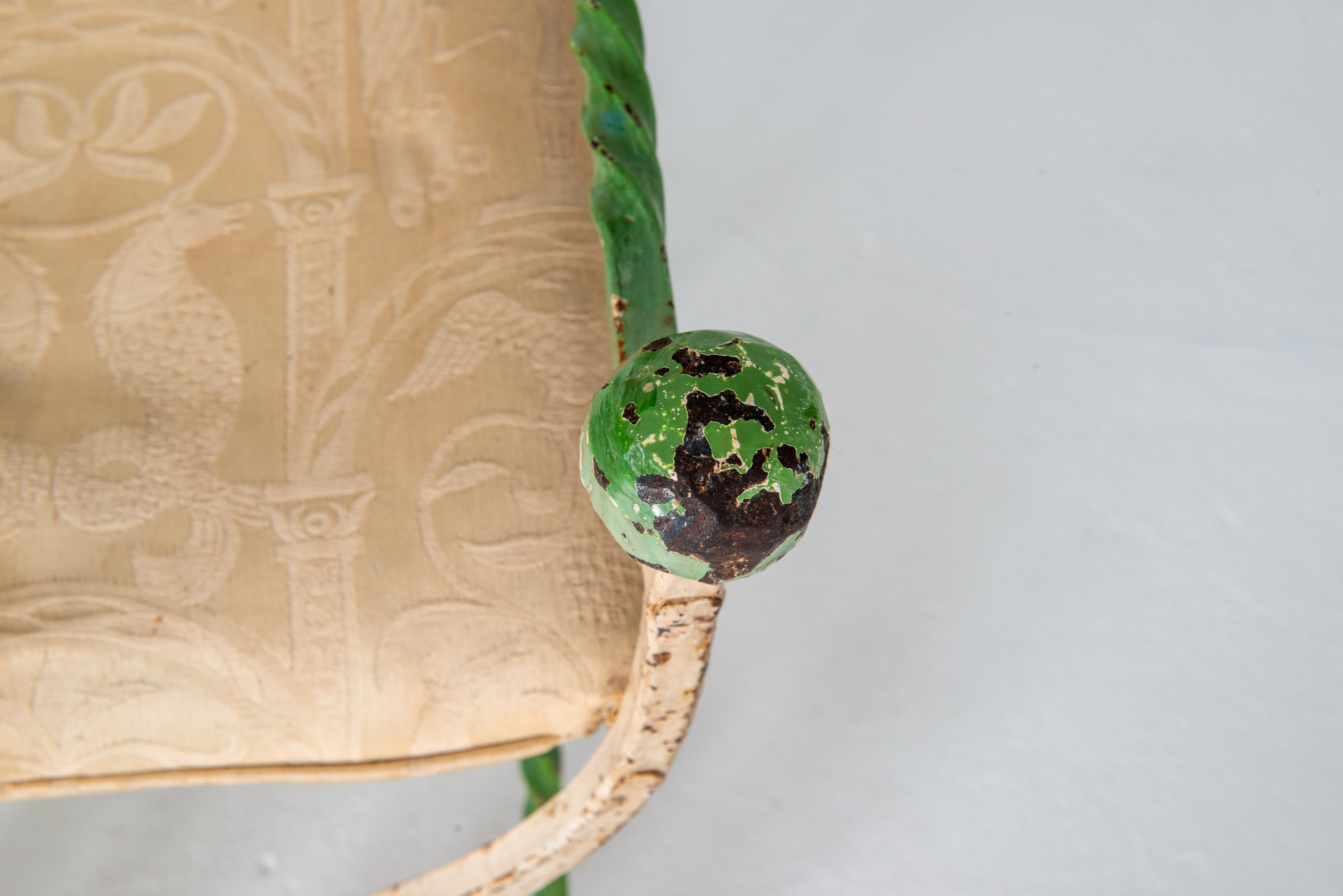 Fauteuil ancien en fer forgé de style Curule provenant d'une belle succession en vente 1