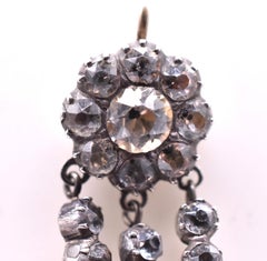 Antique Curved Black Dot Paste Triple Drop Earrings