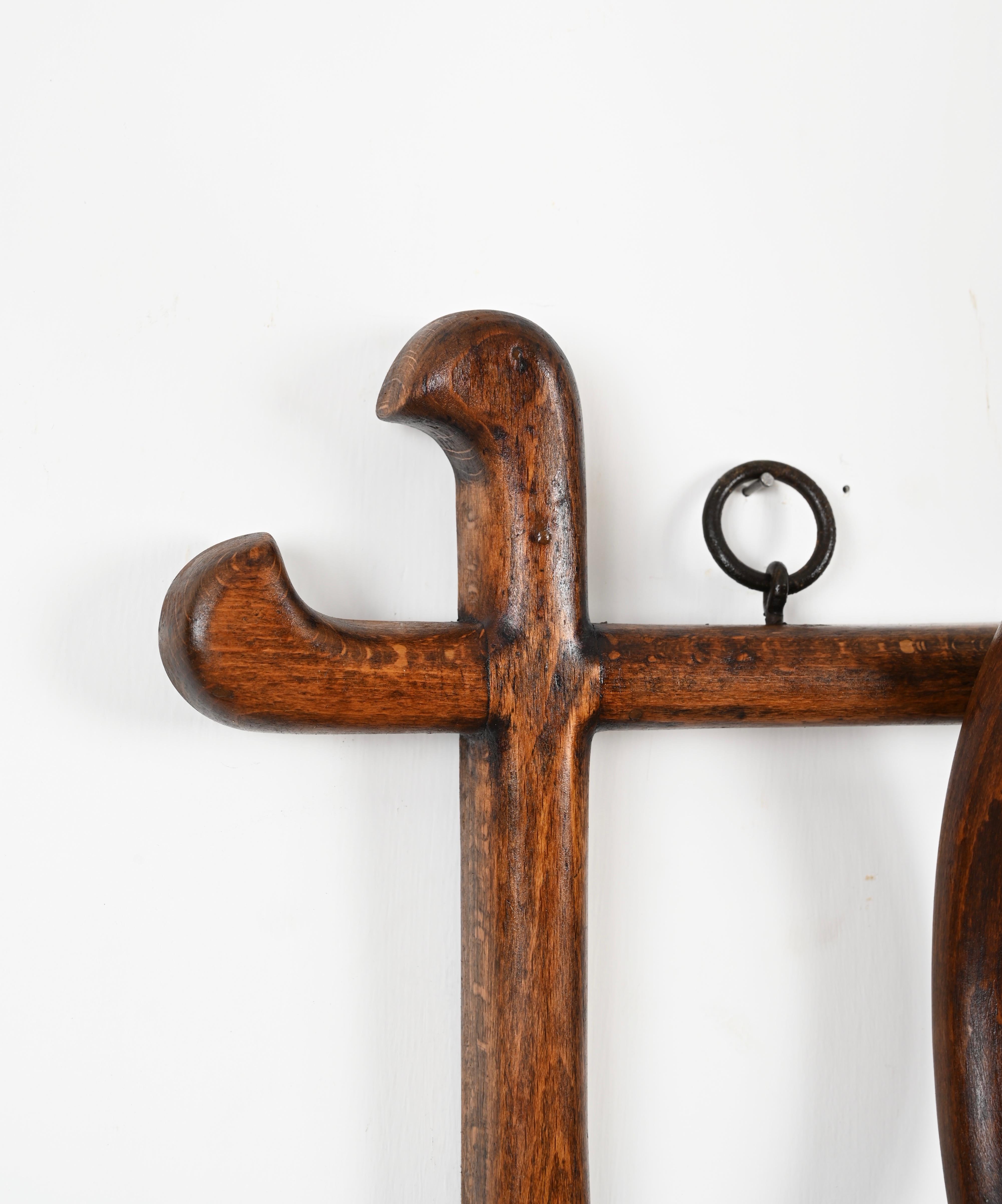 Antique Curved Walnut Coat Rack by Michael Thonet, Italy, Early 1900s 9