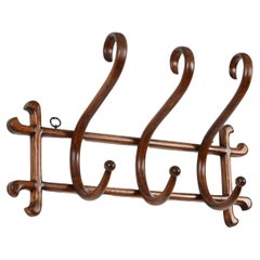 Antique Curved Walnut Coat Rack by Michael Thonet, Italy, Early 1900s