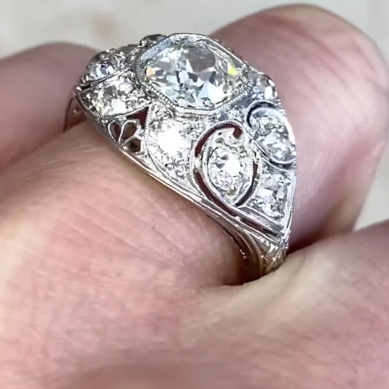 Art déco Bague en platine avec kunzite taille émeraude (environ 9,00 carats) en vente