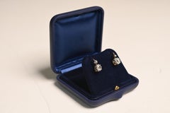Antique Diamond Earrings. 2TCW Cushion Cut Diamond Earrings 18k Yellow Gold