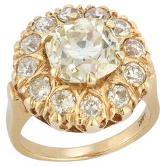 Vintage Cushion-Cut Diamond Halo Ring