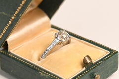 Cushion Cut Engagement Ring. GIA 1.60ct Diamond Accent Ring Platinum I SI2
