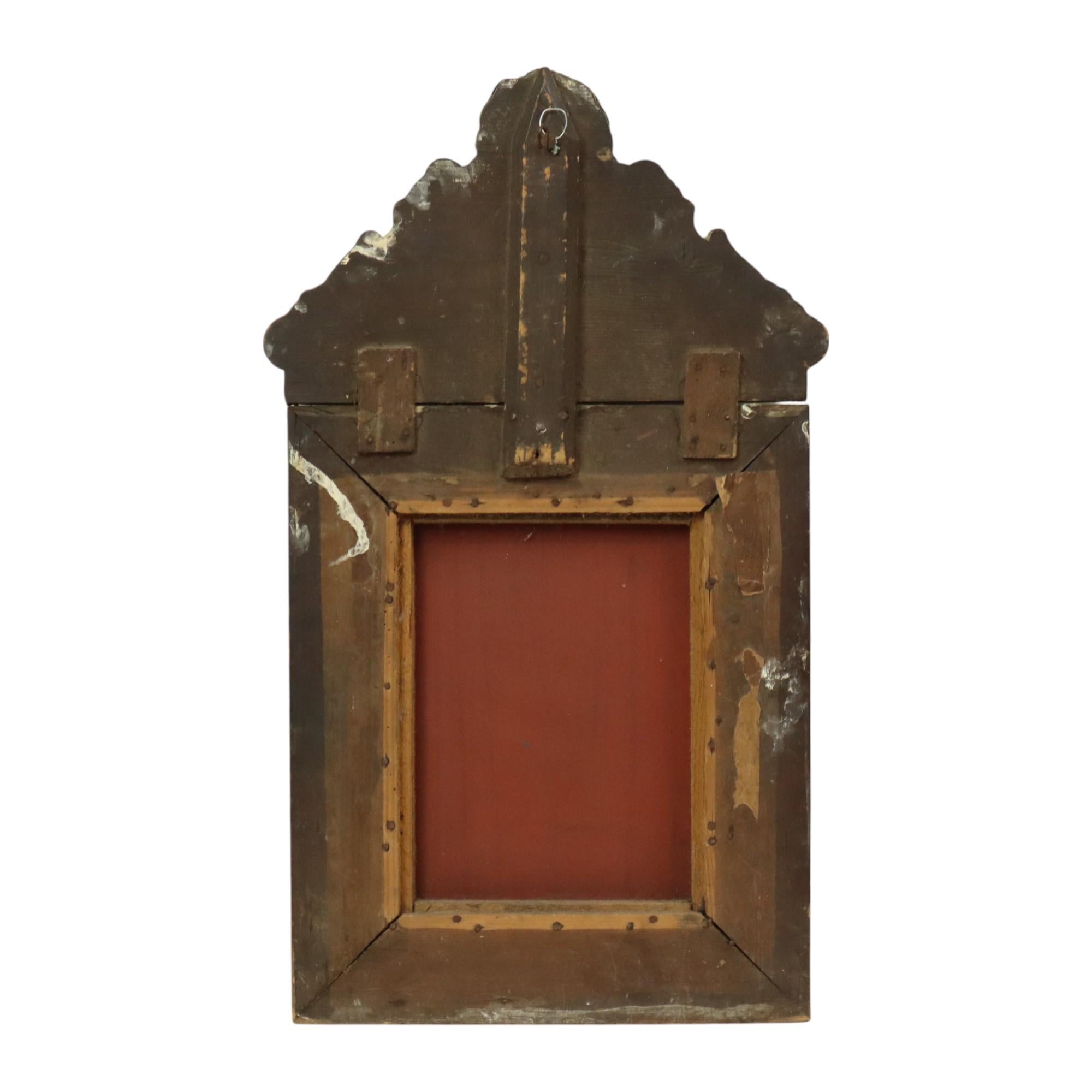 Antique Cushion Mirror Repousse Mirror Facet France 19th Century For Sale 11