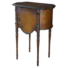 Antique Cushman Walnut Tobacco Humidor Cabinet Side Table Parlor Smoke Stand
