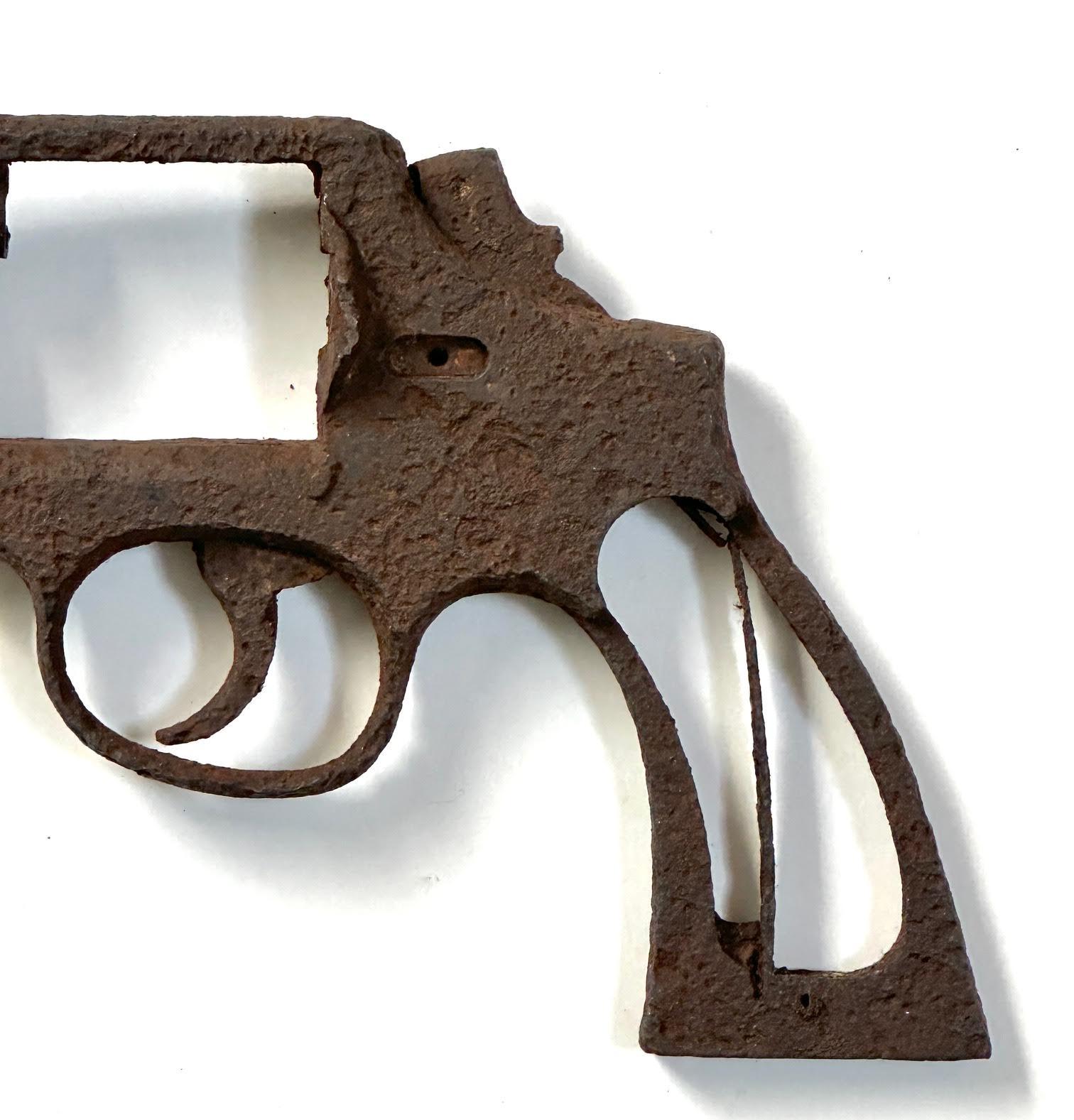 American Antique Custom Mounted Old Police Model Colt 38 Pistol Frame (inoperable) For Sale