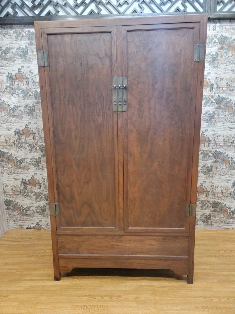 Chinese Export Antique Custom Shanxi Province Elmwood Cabinet - Pair For Sale