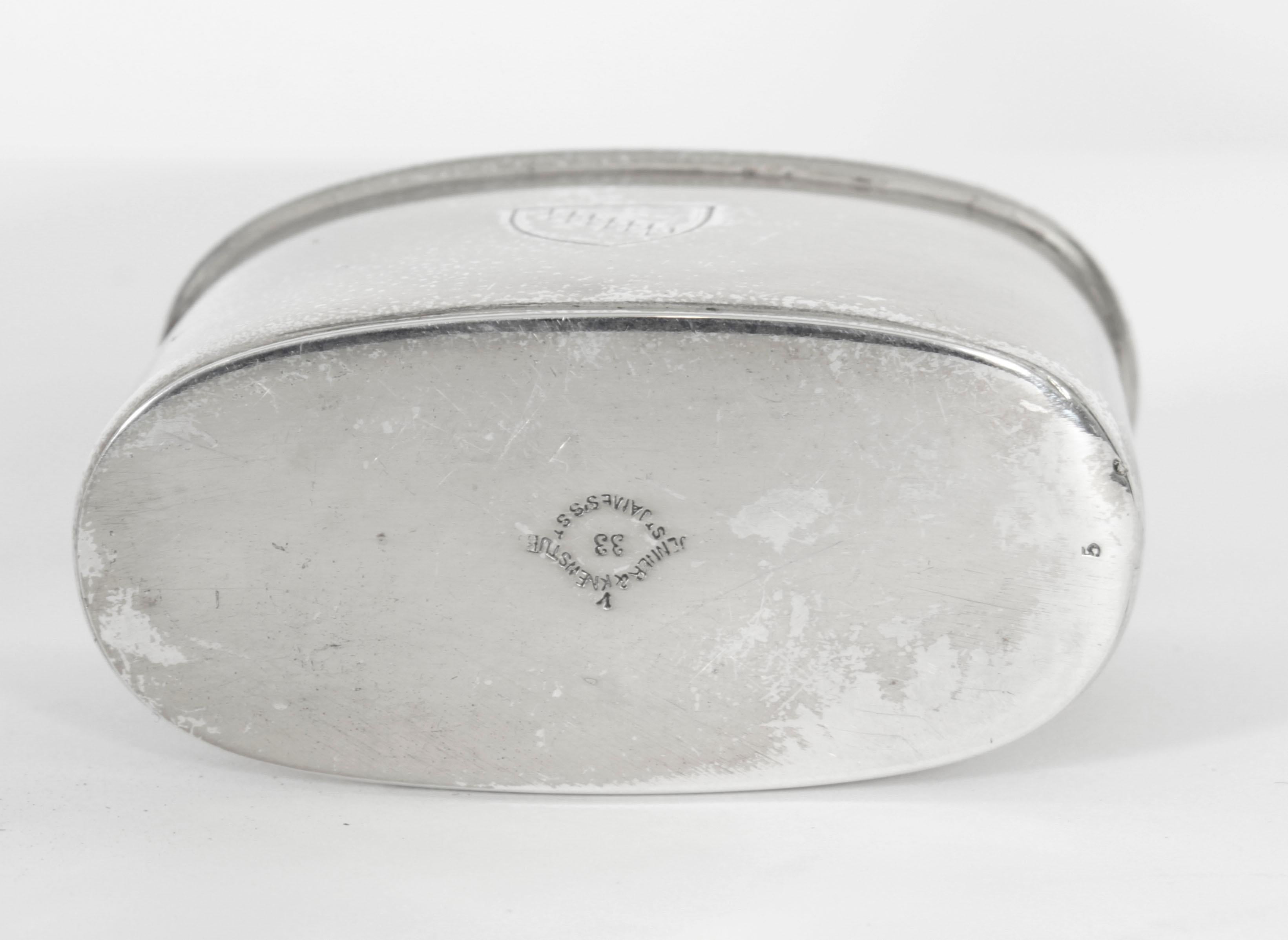 Antique Cut Crystal and Sterling Silver Hip Flask 1867 19th C 4