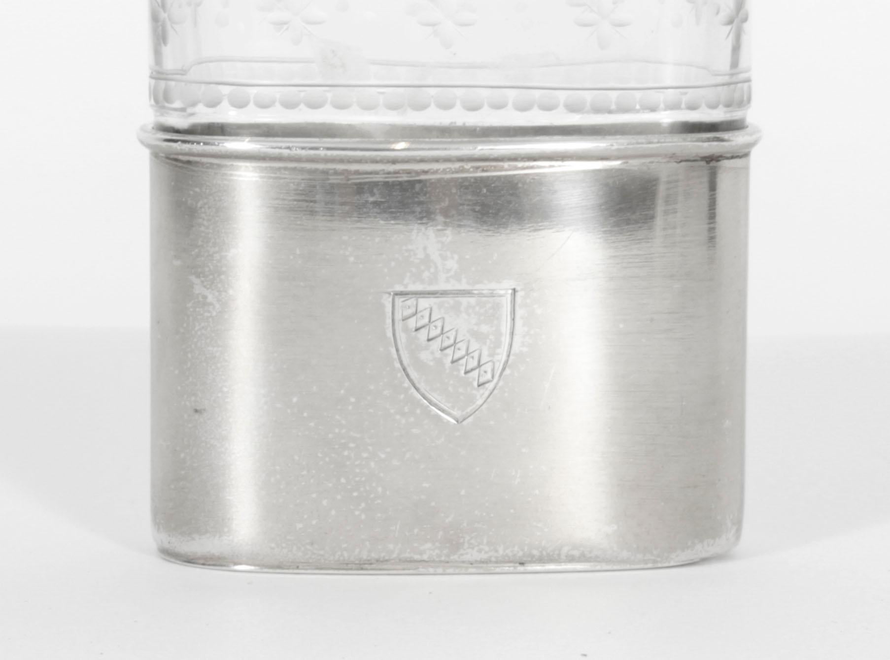 A truly superb antique Victorian sterling silver and cut crystal glass hip flask - hallmarked London 1867 and the retailers mark for Jenner, of St. James's London.
 
The glass has beautiful engraved decoration.
 
An excellent gift idea for many