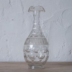Antique Cut Crystal Double Spout Decanter