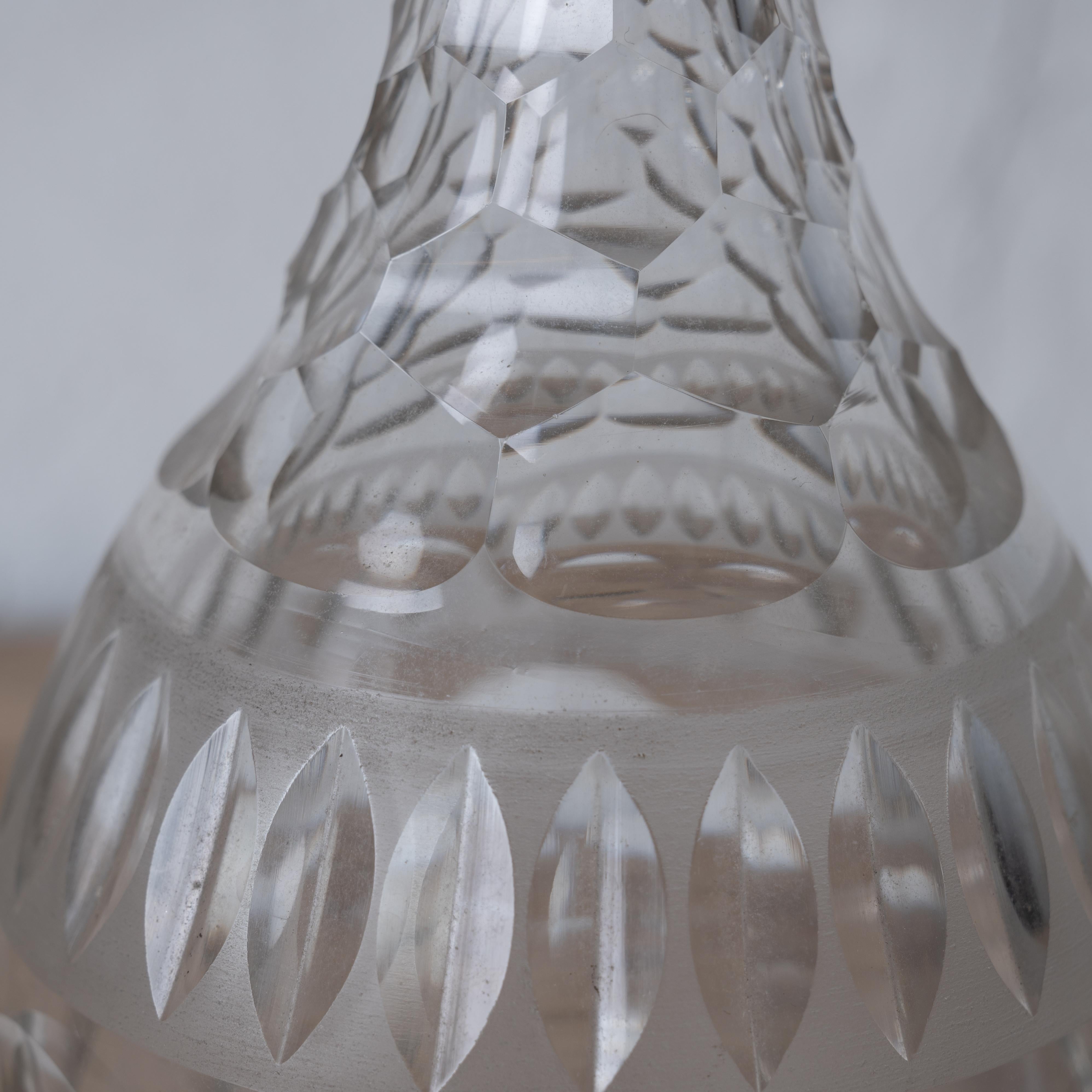 Cristallo Decanter a doppio beccuccio in cristallo antico in vendita
