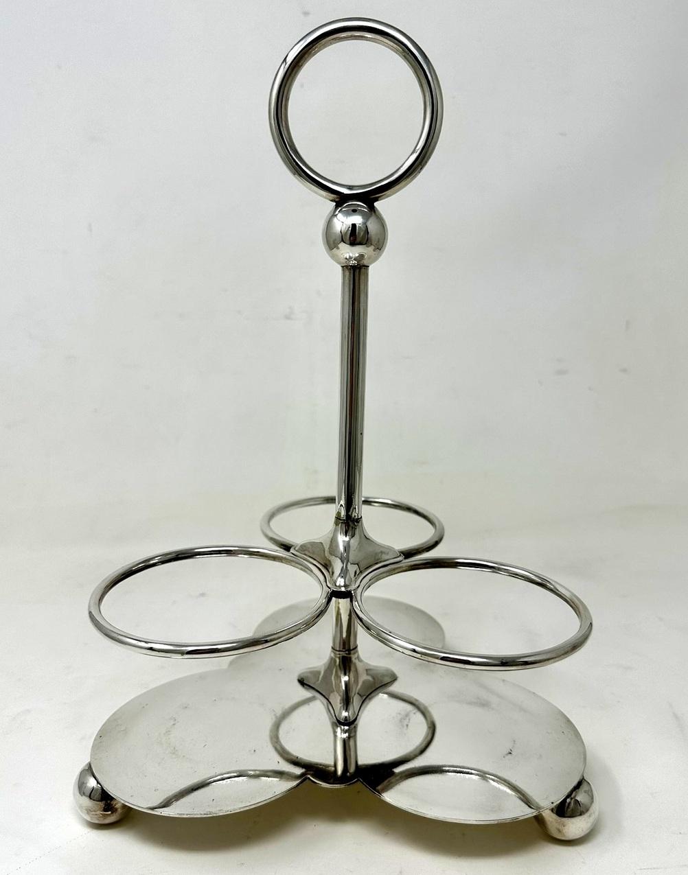 Antique Cut Crystal English Decanter Tantalus Silver Plated John Round Sheffield For Sale 1