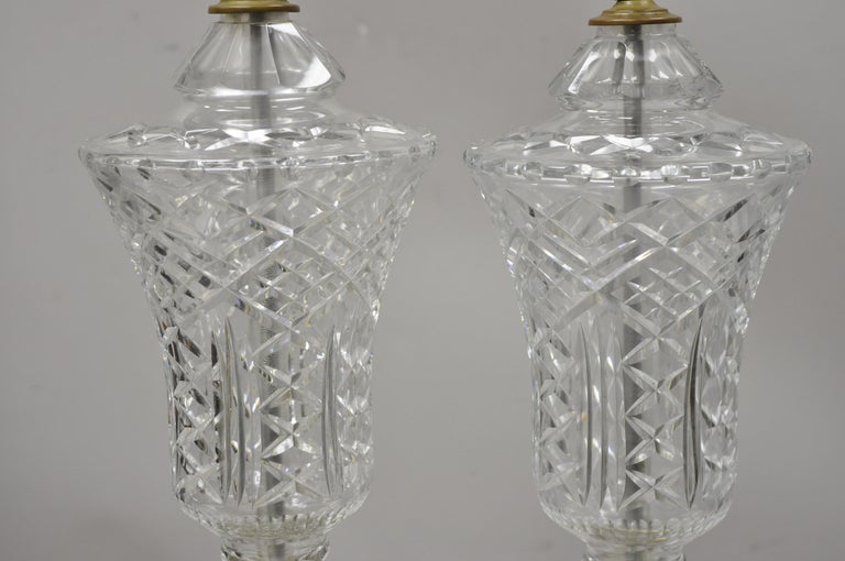Brass Base Victorian Table Lamp, Victorian Cut Crystal Table Lamp