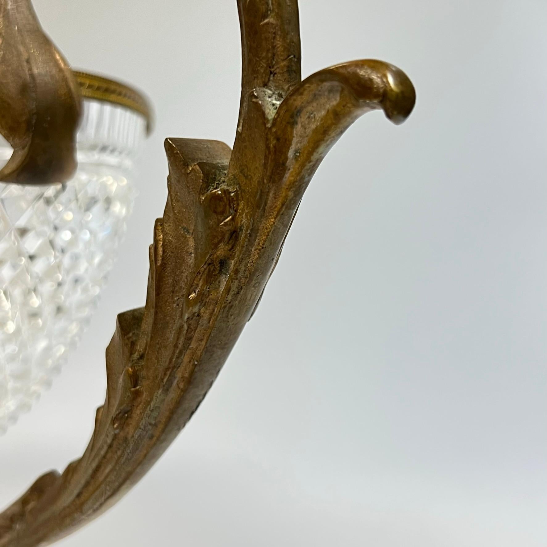 Antique Cut Glass and Bronze Centerpiece Bowl For Sale 5