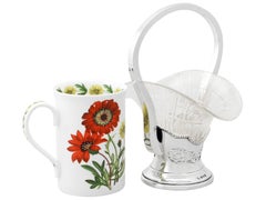 Antique Cut Glass and Sterling Silver Bon Bon Basket