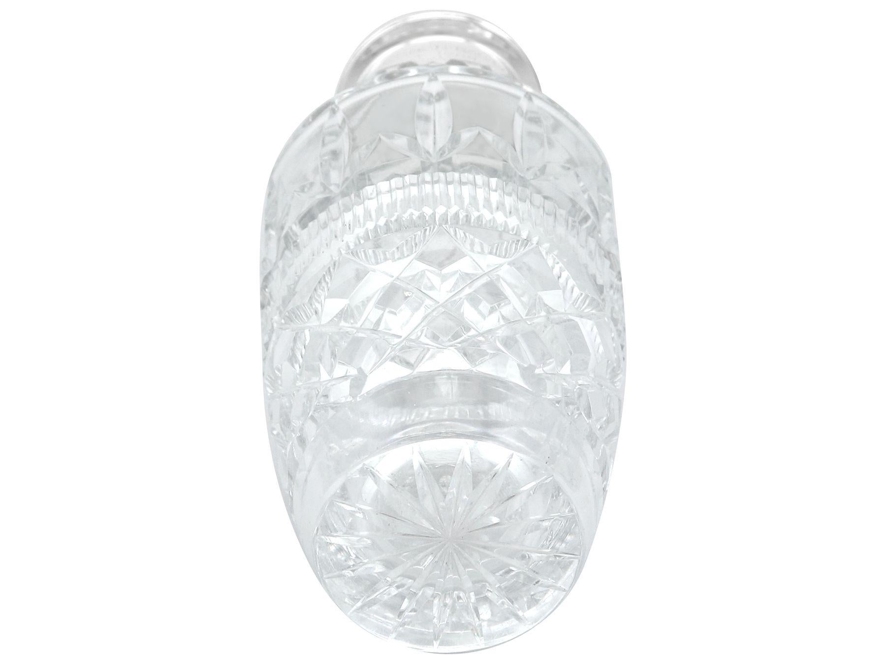Antiker Cocktailshaker aus geschliffenem Glas und Sterlingsilber im Angebot 3
