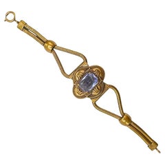 Vintage Cut Glass Bronze Bracelet - Vintage Beauty with Exquisite Glass