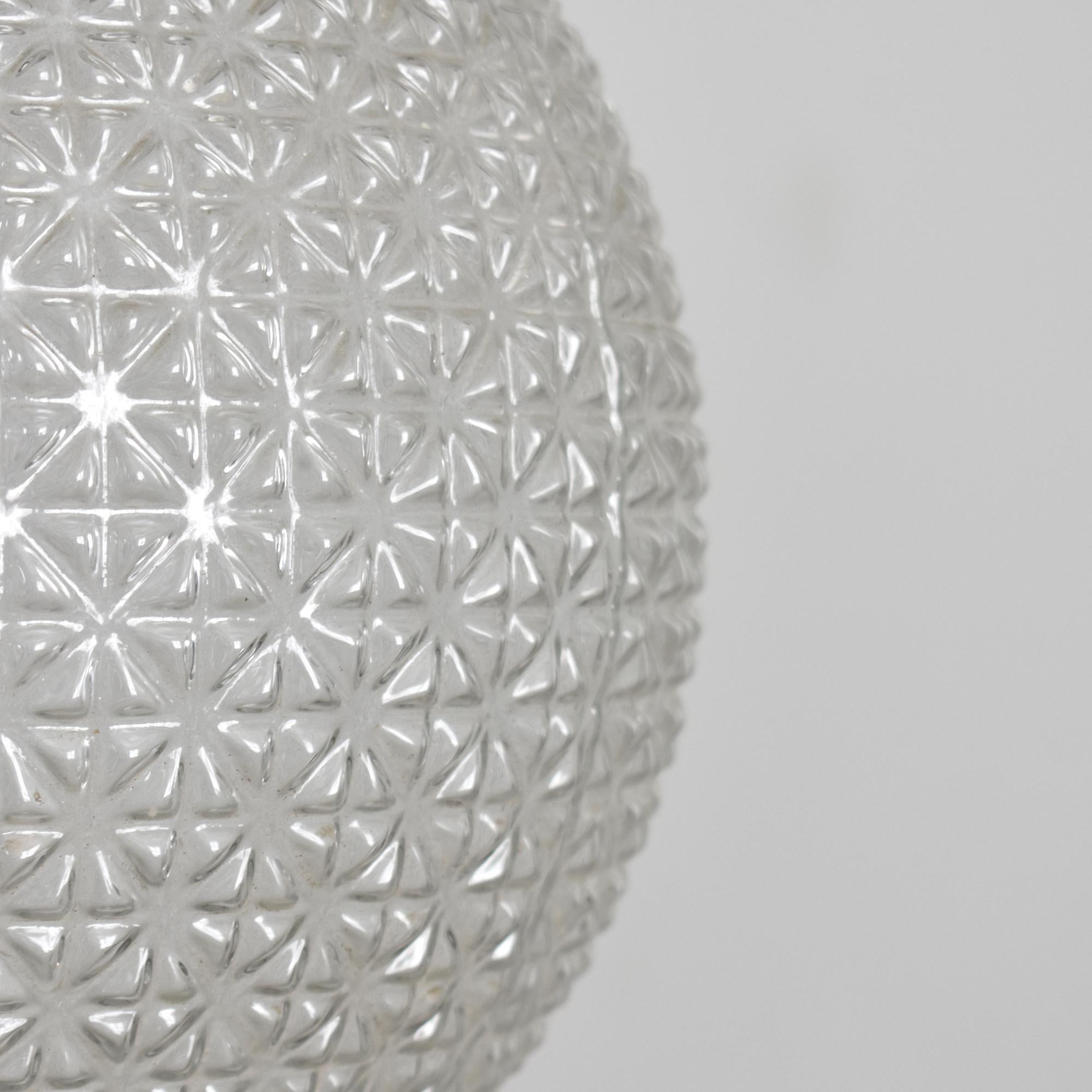 Czech Antique Cut Glass Holopahne Globe Church Pendant Light For Sale