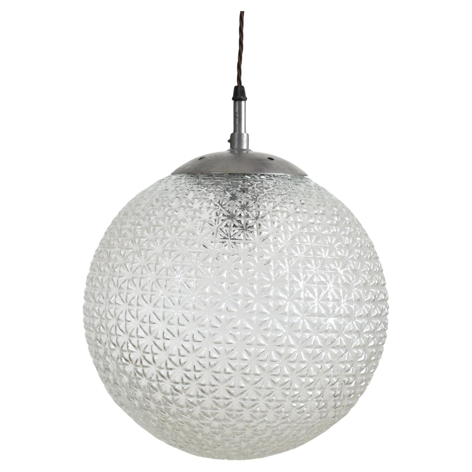 Antique Cut Glass Holopahne Globe Church Pendant Light For Sale
