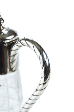 Antique Cut Glass Silver Plated Mounted Claret Jug