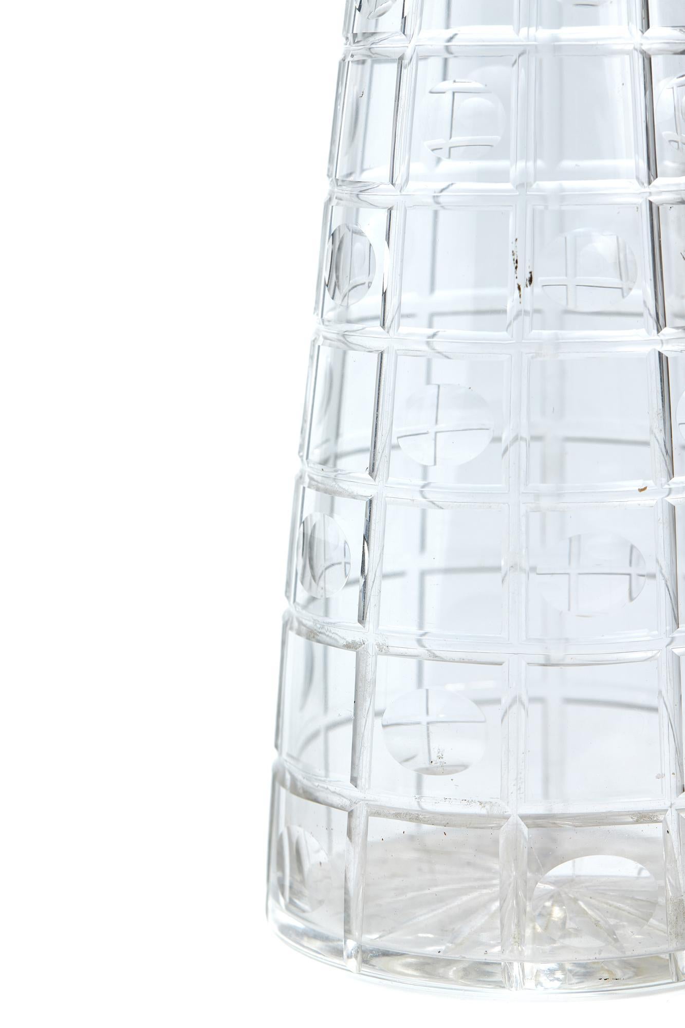 20th Century Antique Cut Glass Silver Plated Mounted Claret Jug For Sale