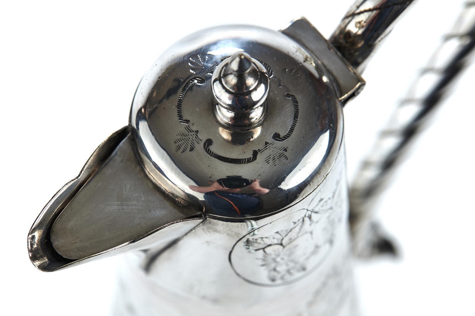 Antique Cut Glass Silver Plated Mounted Claret Jug For Sale 2