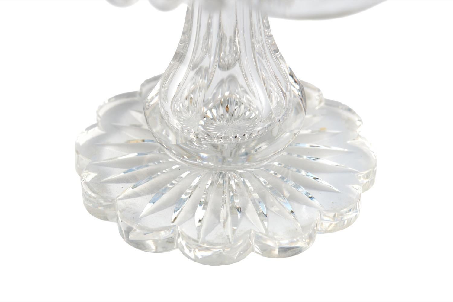 Centro de mesa de cristal tallado antiguo siglo XX en venta