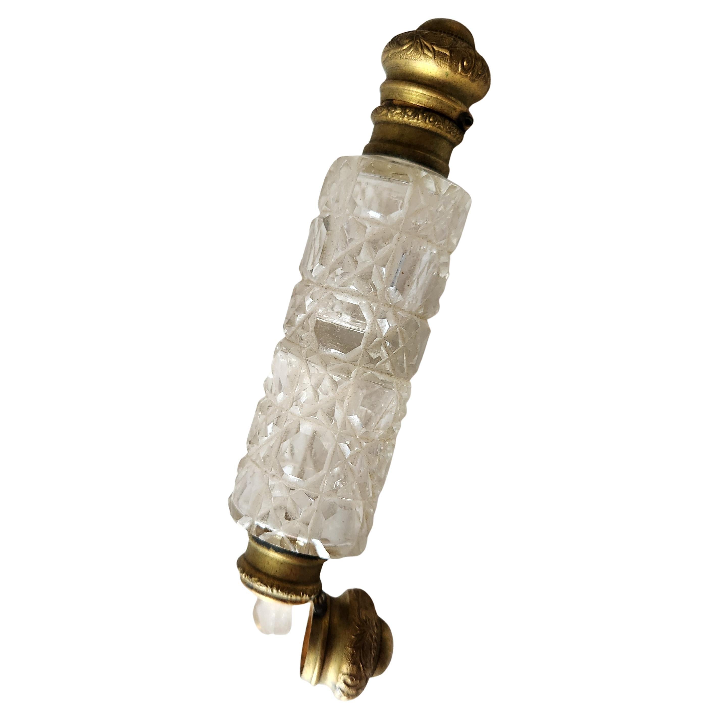 Antique Cut Glass Victorian Scent Bottle Double Ended In Good Condition In Chula Vista, CA