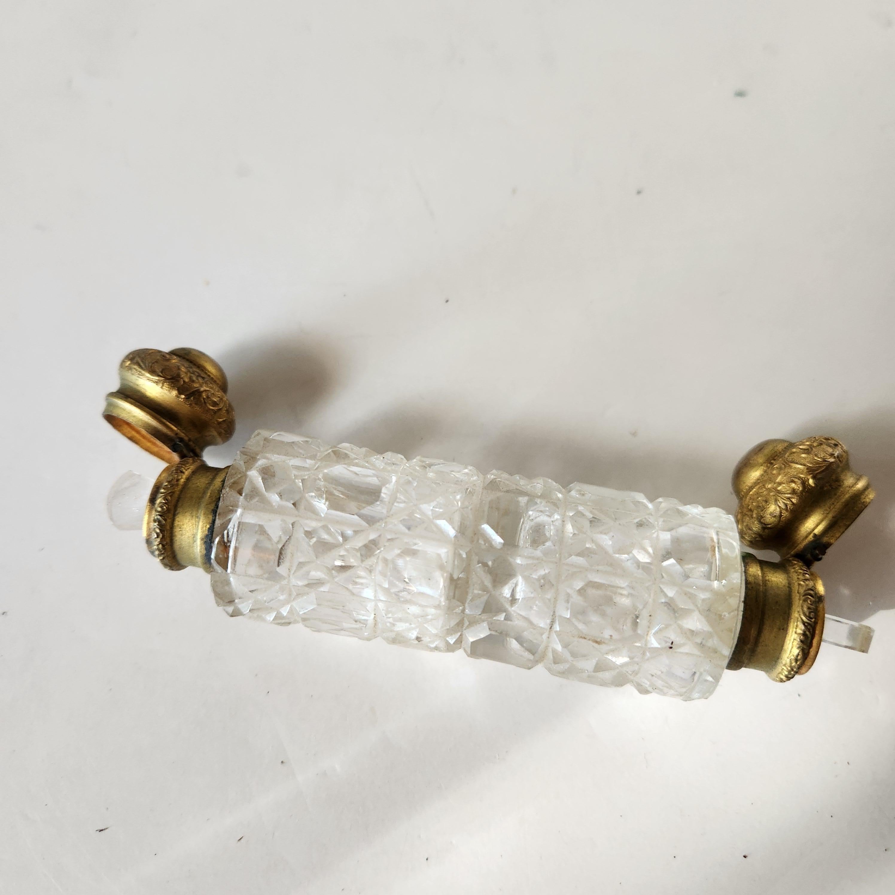 20th Century Antique Cut Glass Victorian Scent Bottle Double Ended