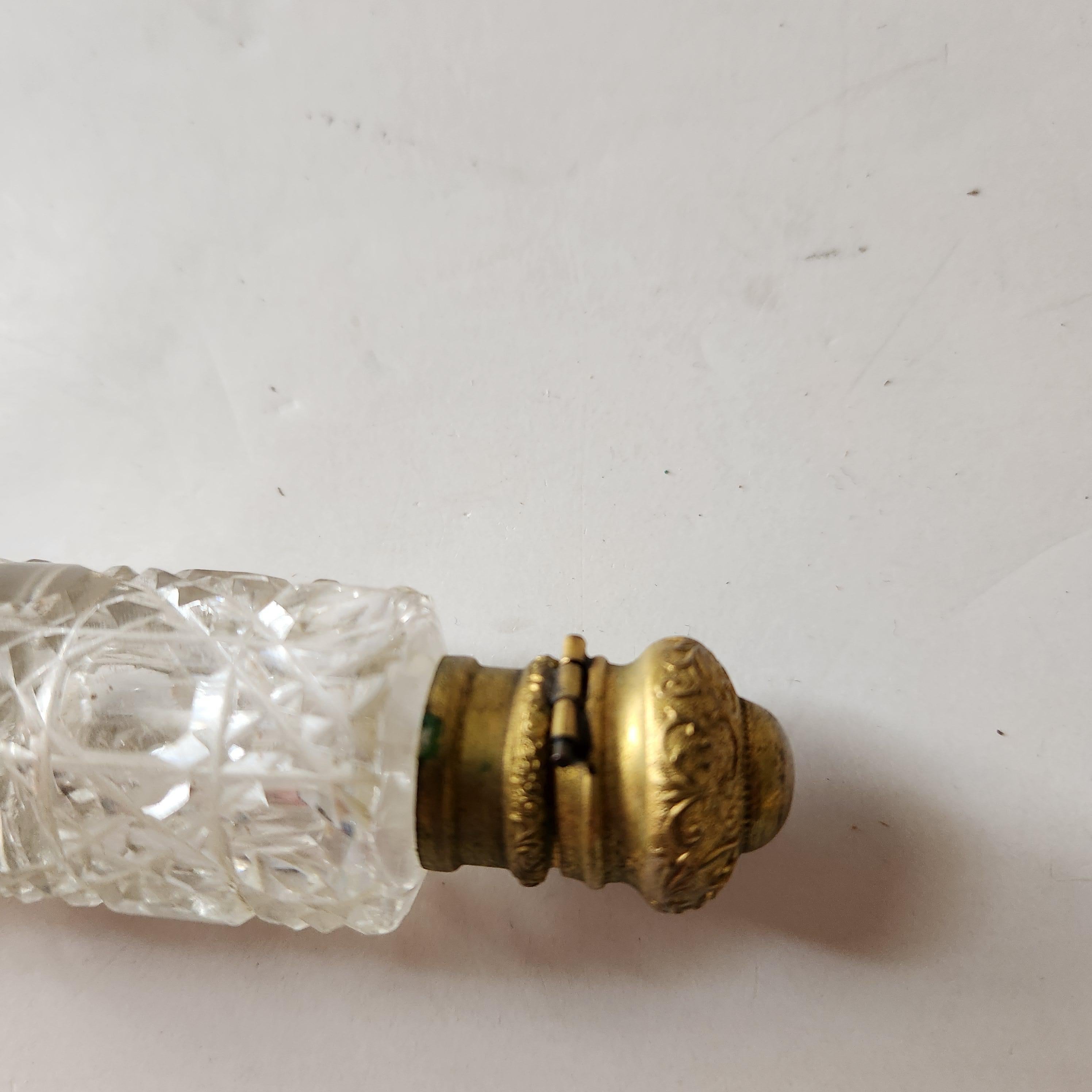 Antique Cut Glass Victorian Scent Bottle Double Ended 2
