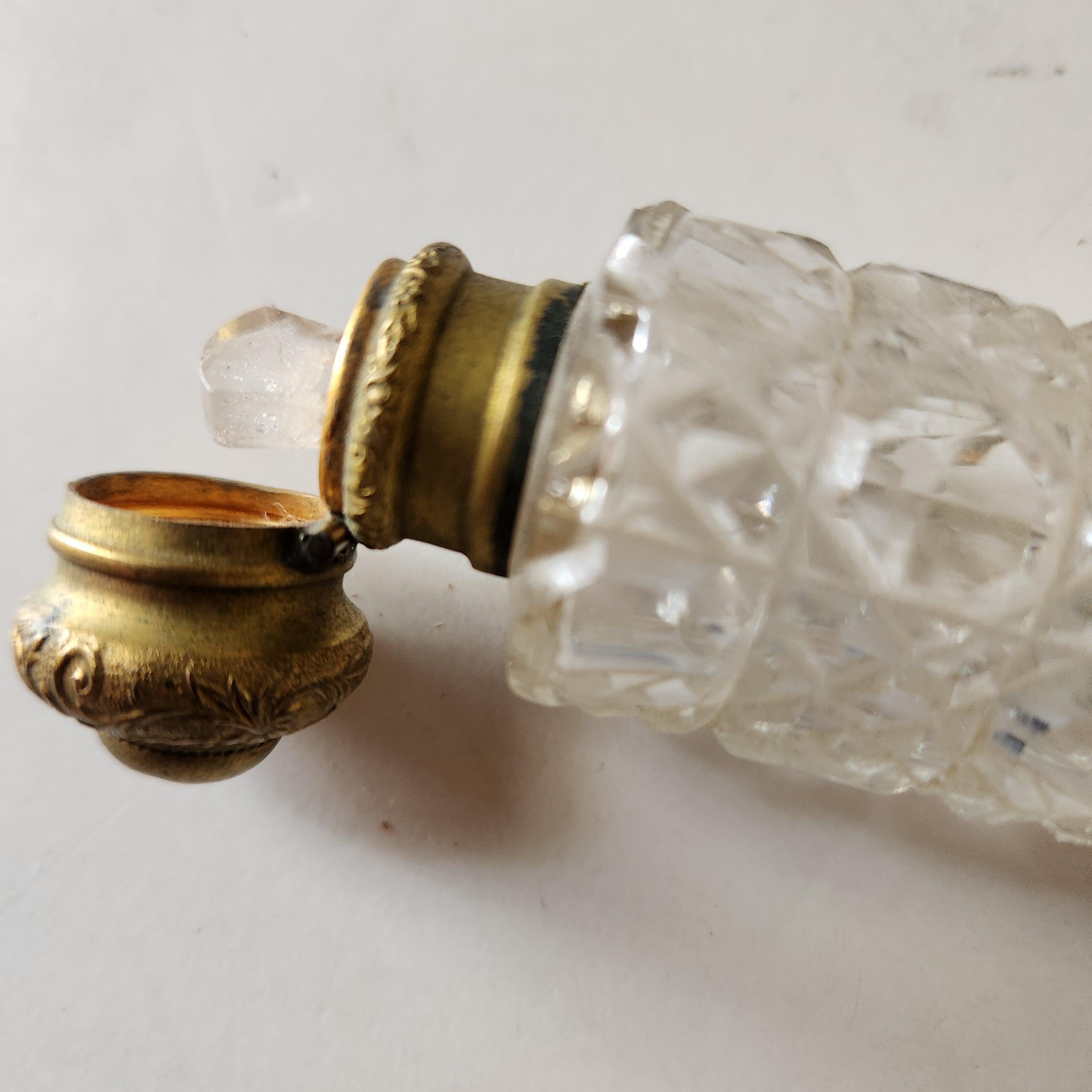Antique Cut Glass Victorian Scent Bottle Double Ended 3