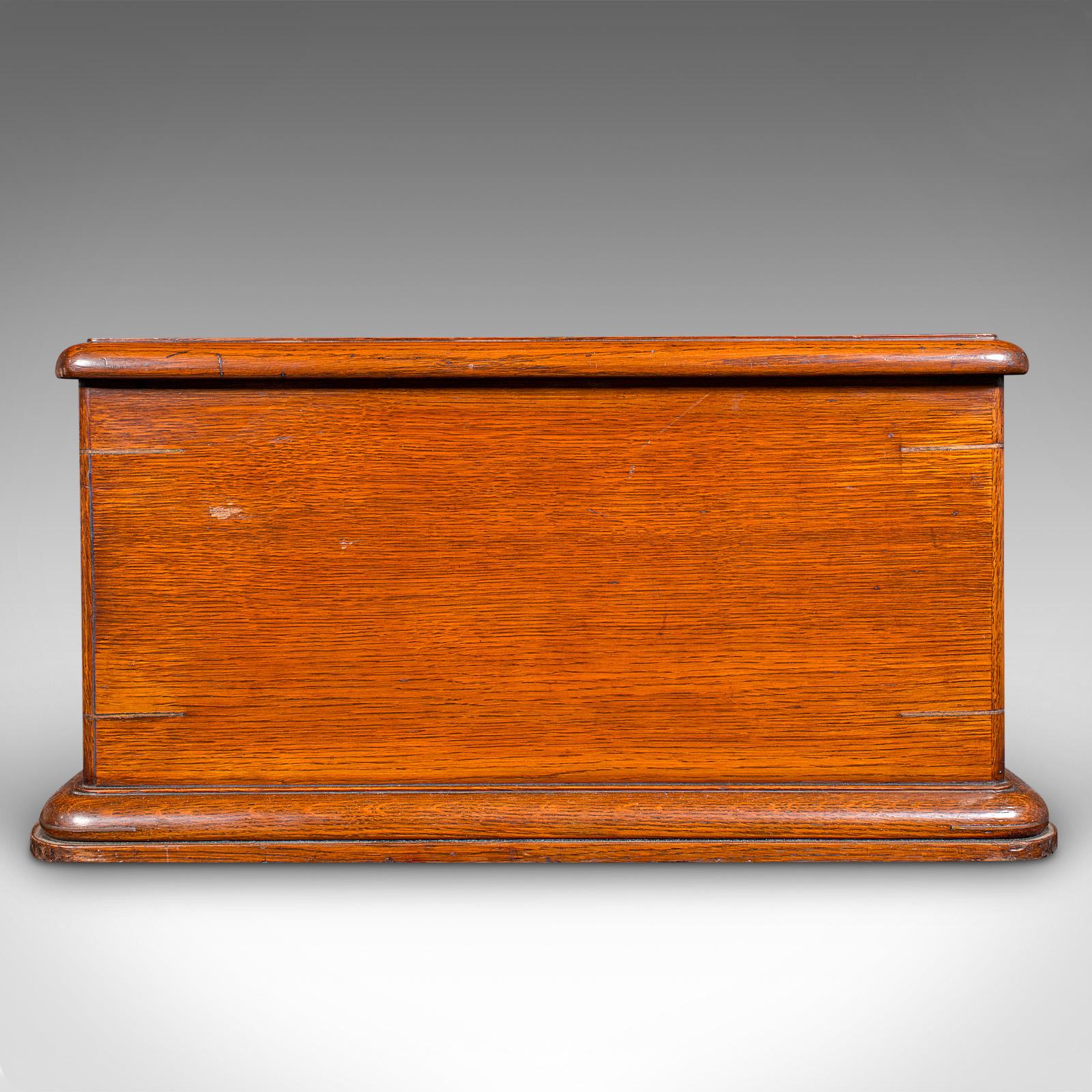 Antique Cutlery Canteen, English, Oak, Flatware Chest, Walker & Hall, Edwardian For Sale 1