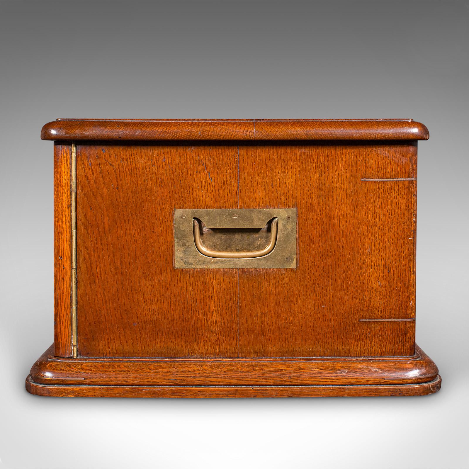 Antique Cutlery Canteen, English, Oak, Flatware Chest, Walker & Hall, Edwardian For Sale 2