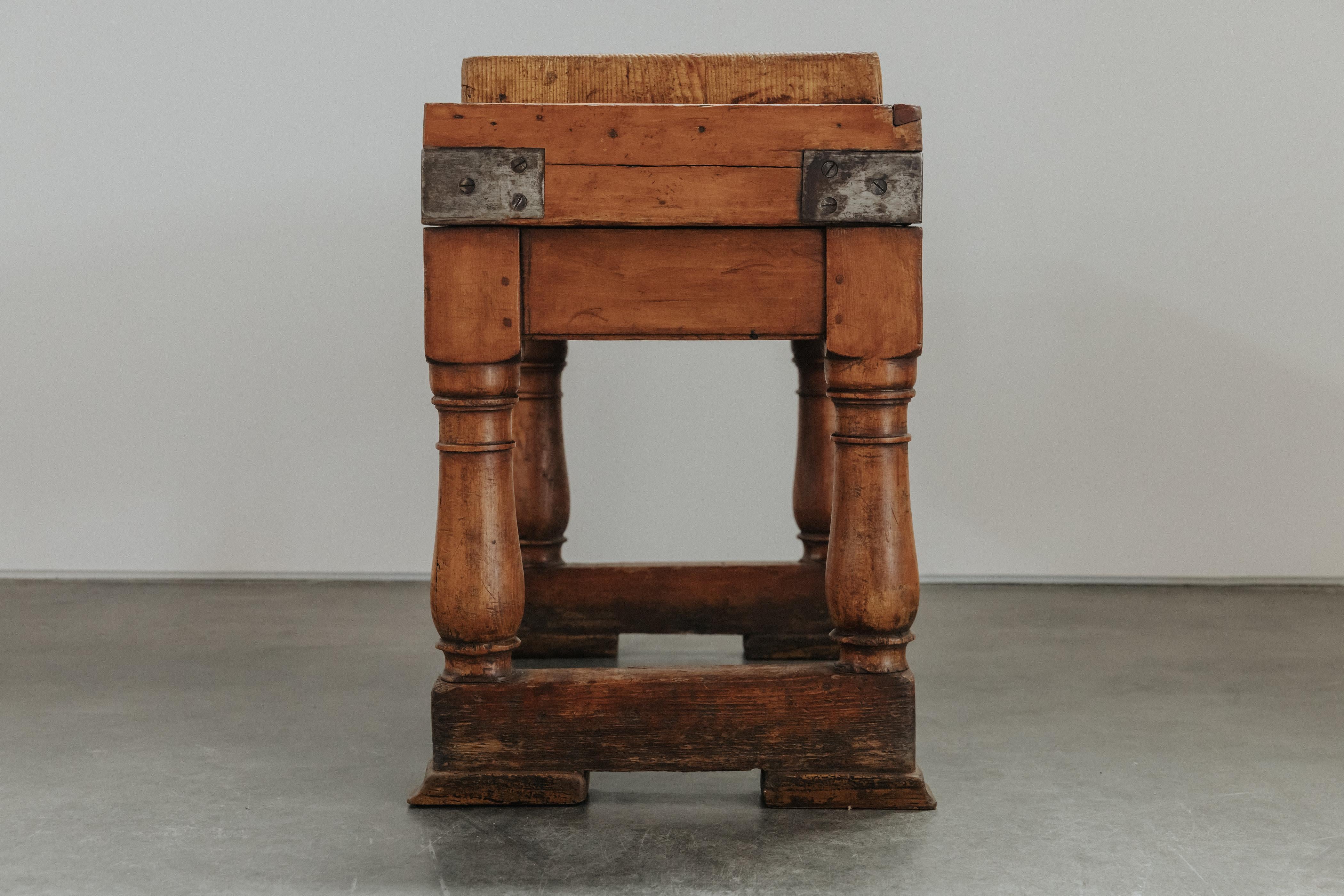 Antique Cutting Board Table From Switzerland, Circa 1920 For Sale 4