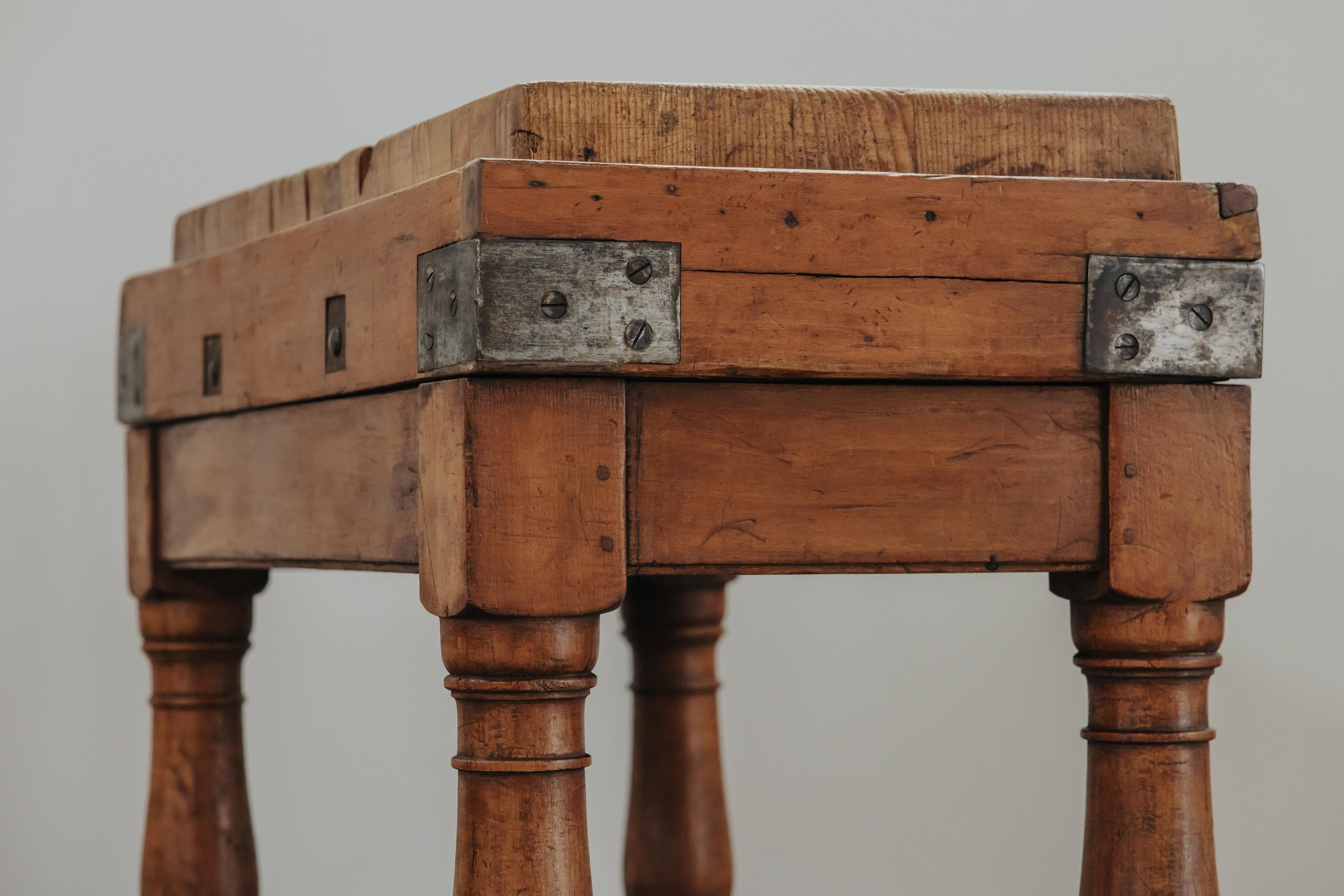 Antique Cutting Board Table From Switzerland, Circa 1920 For Sale 5