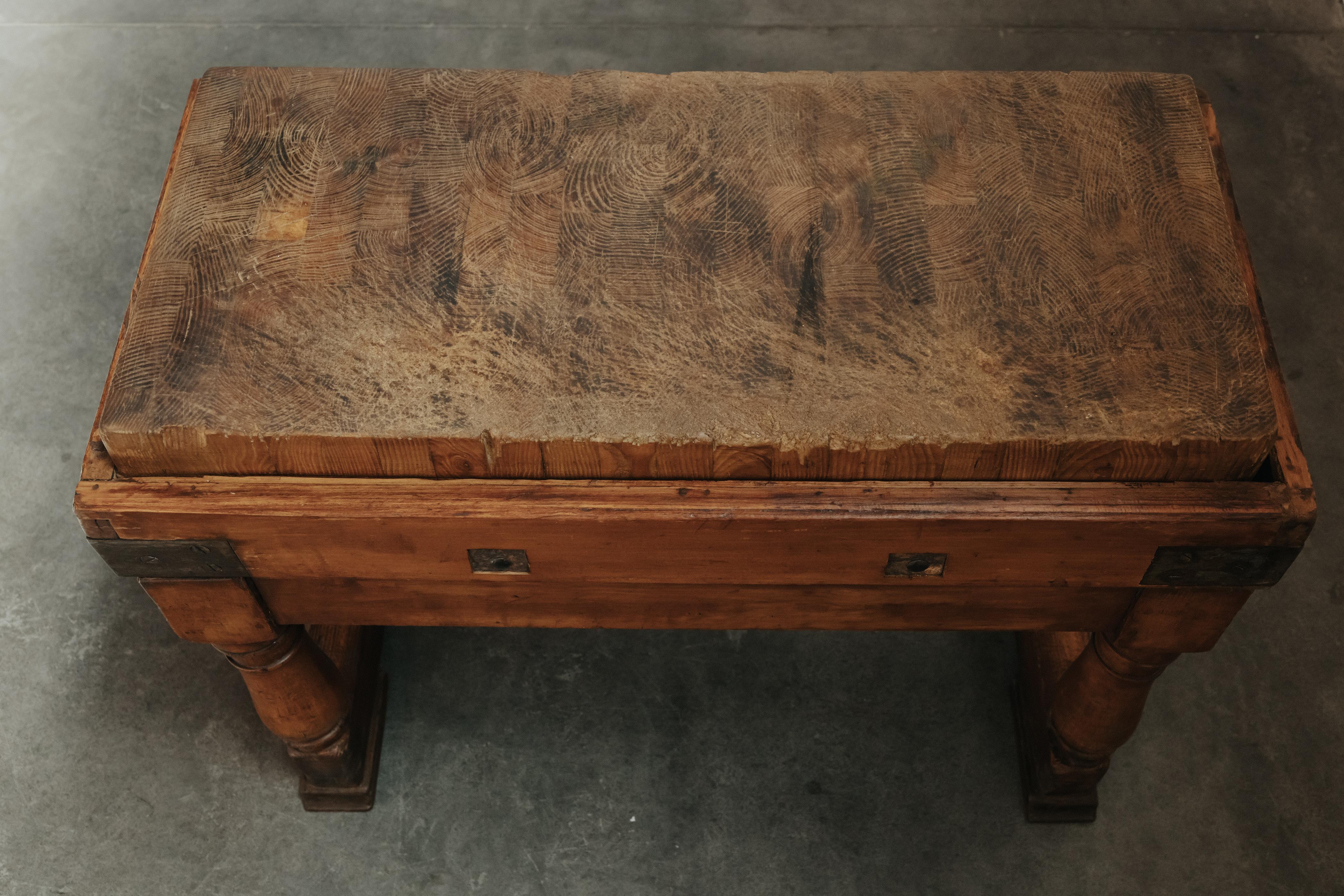 Antique Cutting Board Table From Switzerland, Circa 1920 For Sale 3