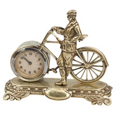 Antique Cycling Clock in Brass
