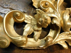 Antique Cymatium, Sculpture, Gilded Wood Decoration, Hand Carved, 18th Century