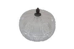 Antique Czech Bohemian Cut Crystal Lidded Box Bowl Compote Candy Dish 8"