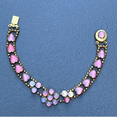 Antique Czech Bohemian Saphiret glass bracelet