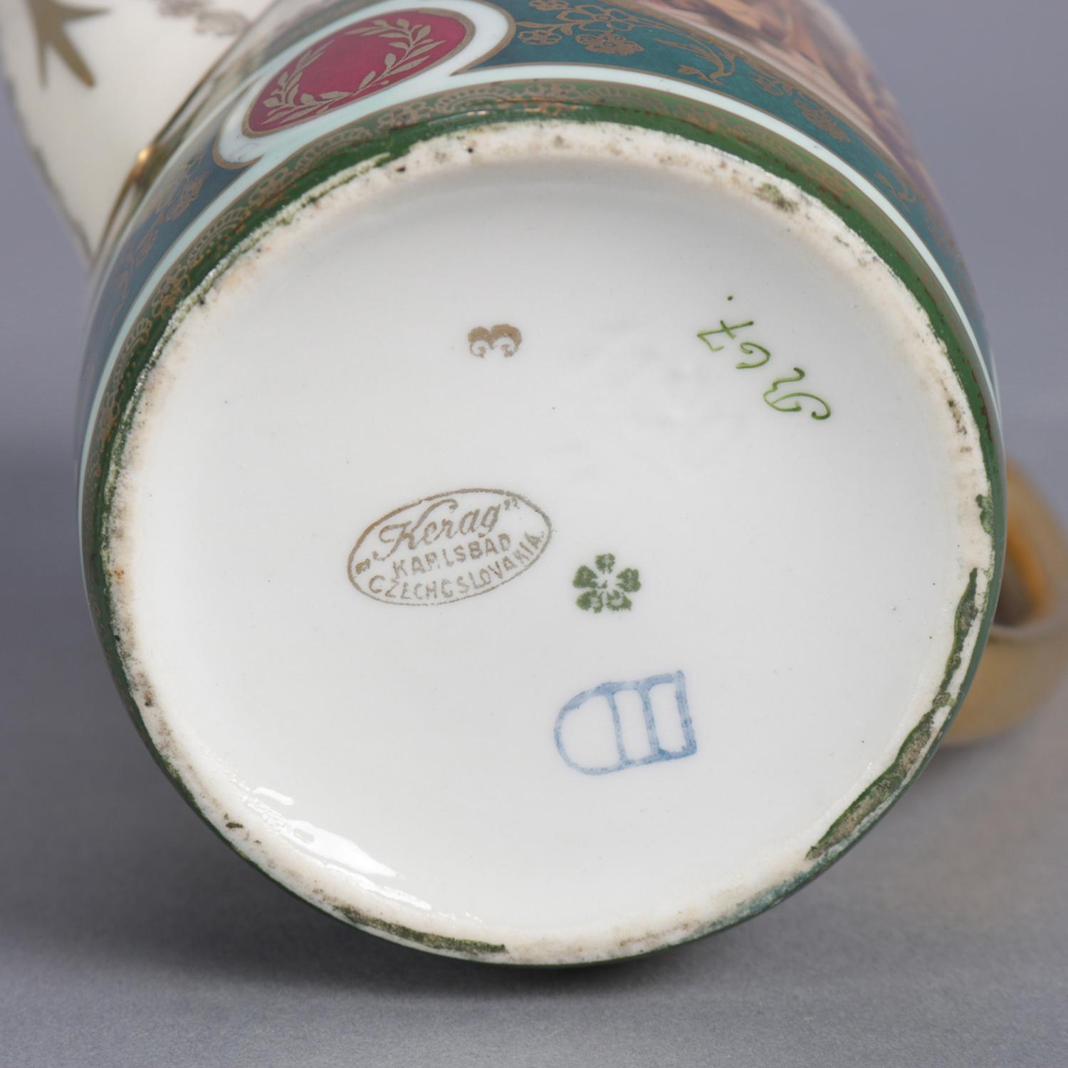 Antique Czech Classical Pictorial and Gilt Royal Vienna Porcelain Tea Set 1