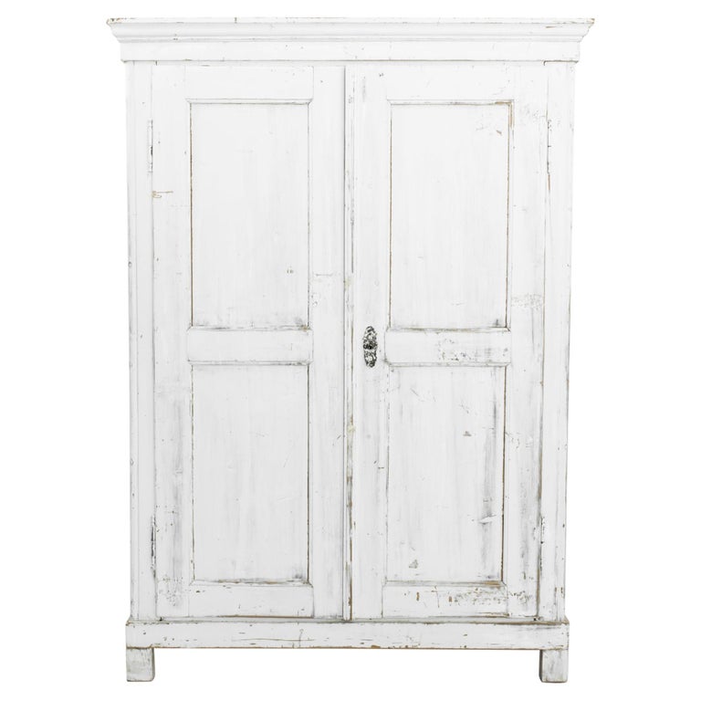 Antique Czech White Painted Armoire at 1stDibs antique white armoire