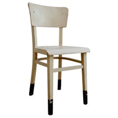 Antique Czechoslovakian White Bentwood Side Chair from Thon