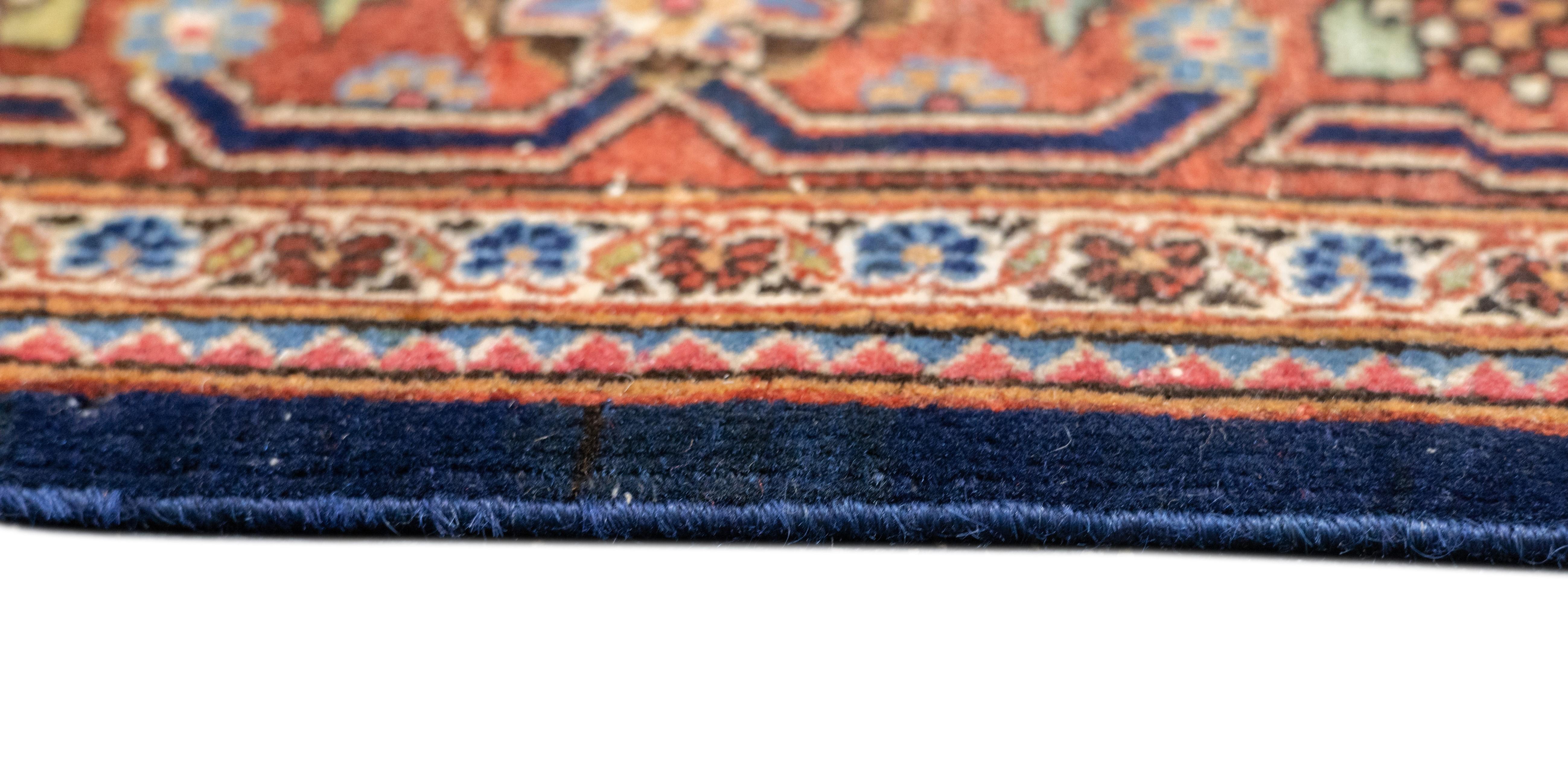 Laine Tapis ancien Dabir Kashan 4'2'' x 6'5'' en vente