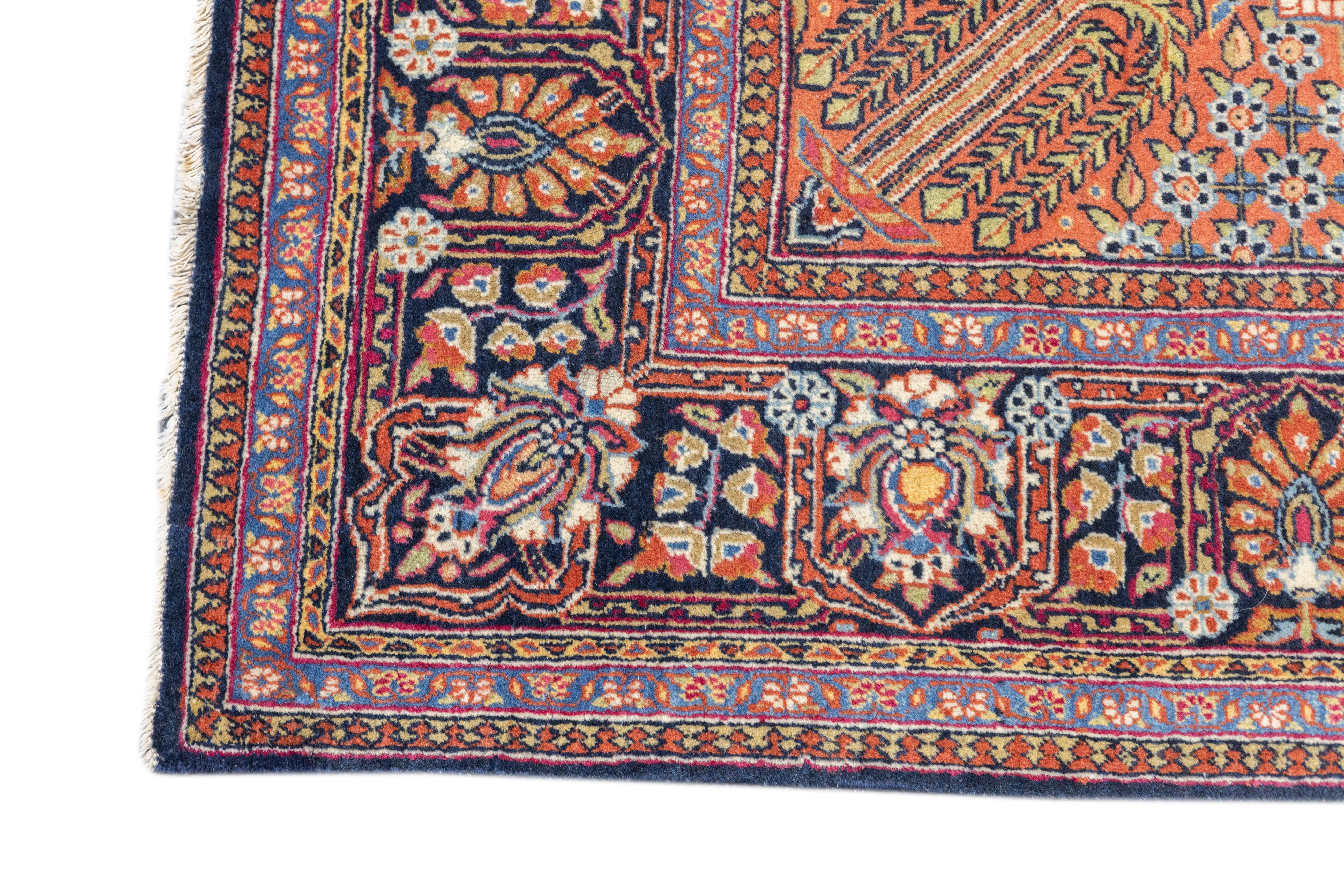 Antiker Dabir Kashan-Teppich 4'5'' x 6'10'' (Wolle) im Angebot