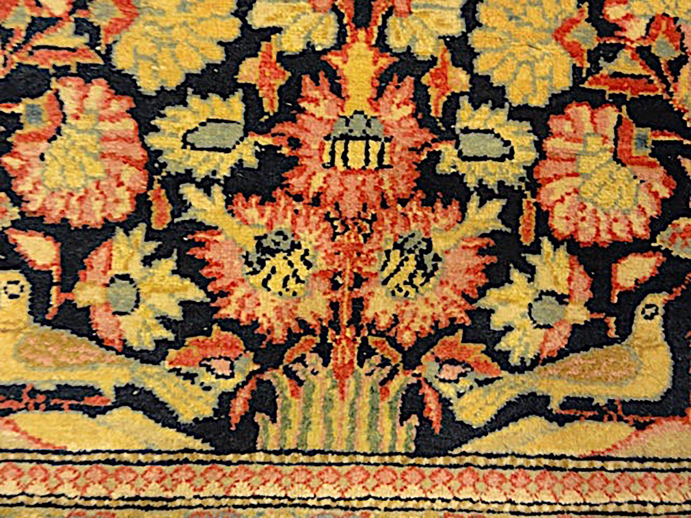 Antiker Dabir Sanaye Kashan Lebensbaum-Teppich  CIRCA 1880 (19. Jahrhundert) im Angebot