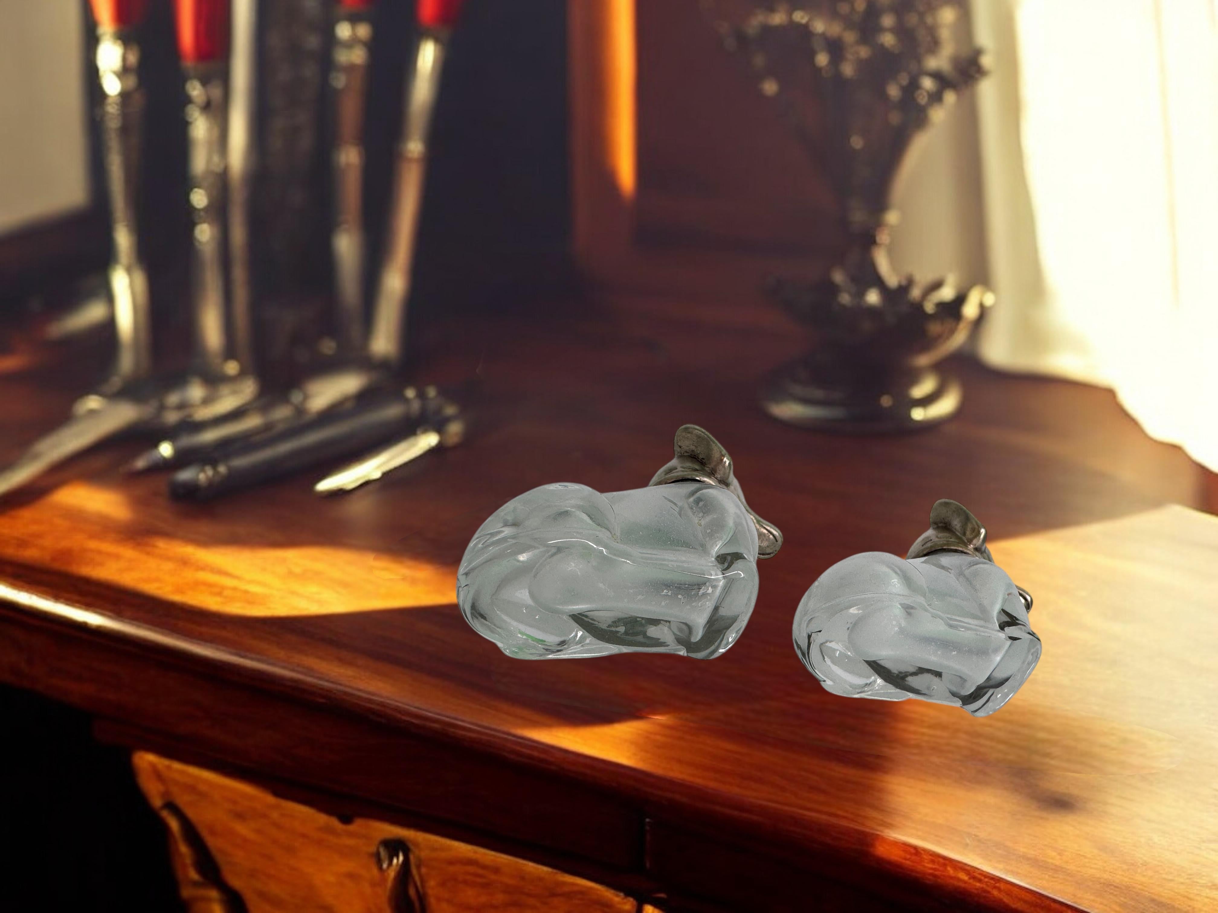 Anciennes salières et poivrières en forme de teckel avec têtes en argent .800, Allemagne 1900 en vente 9