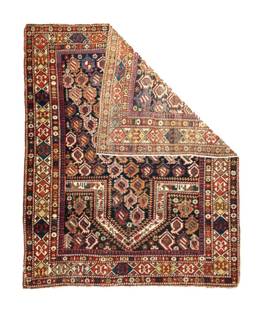 Antique Dagestan Marasali Rug 3'8'' x 4'6''.