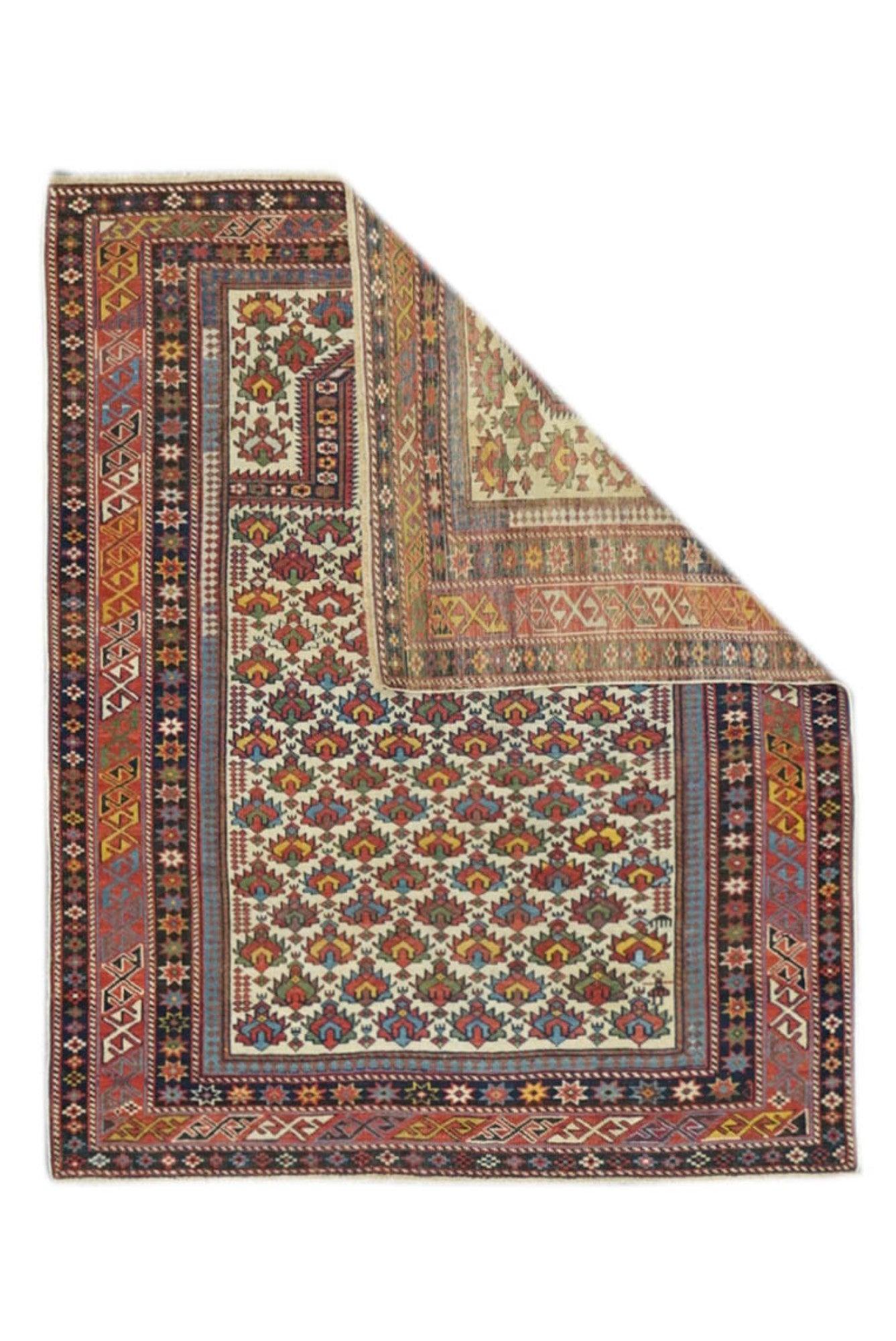 Antique Daghestan Rug 3'11'' x 4'9''. 